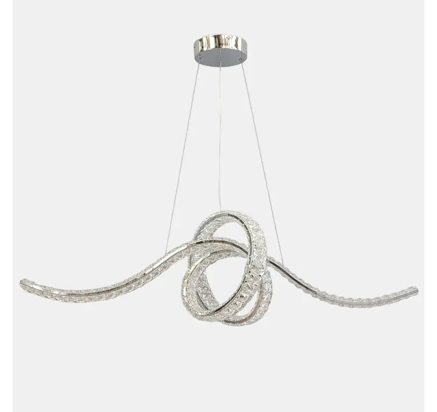Підвісна кришталева LED-люстра Artlight 568-1000CH хромована з об'ємним вузлом, пультом та регулюванням яскравості - фото 2