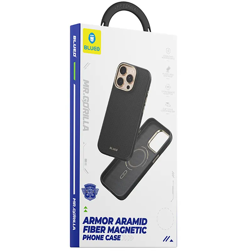 TPU+PC чохол Blueo Aramid Fiber with Magnetic Fit для Apple iPhone 17 Pro (6.3") Black - фото 3