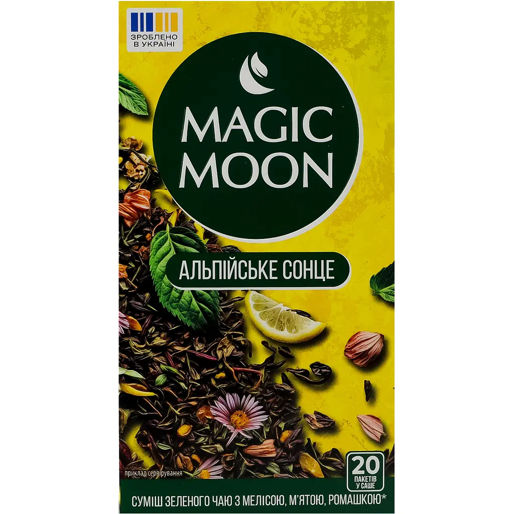 Суміш чаю зеленого Magic Moon Альпійське сонце з мелісою м'ятою лимонною травою та ромашкою 40 г (20 шт. х 2 г) - фото 2