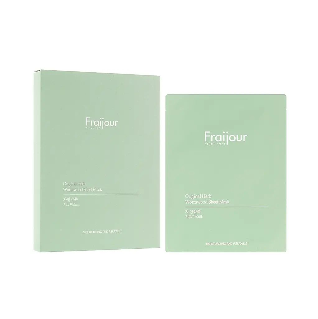 Тканинна маска Рослинні екстракти Original Herb Wormwood Sheet Mask Fraijour 23 мл - фото 2