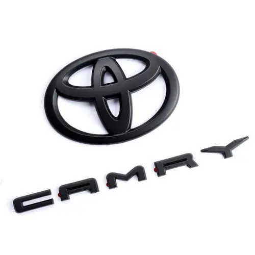 Емблема задня + напис Toyota Camry матова Чорна Пластик на скотчі (Завод) - фото 2