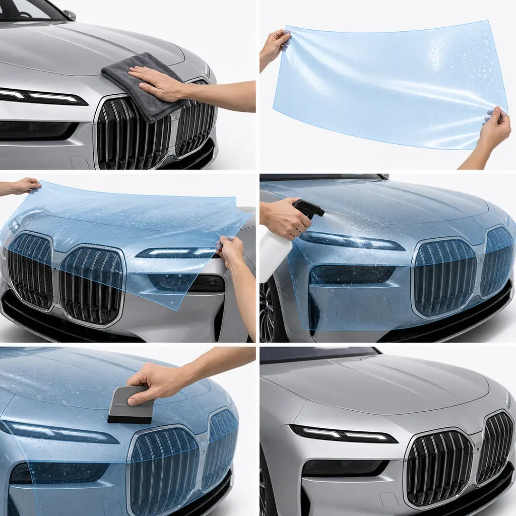 Антигравійна захисна бронеплівка за лекалами для BMW i7 G70 2022- задні ліхтарі стопи - фото 2