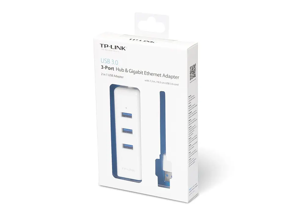 Хаб-адаптер TP-Link Usb 3.0 на RJ-45 lan + 3 порти Usb UE330 Gigabit - фото 2
