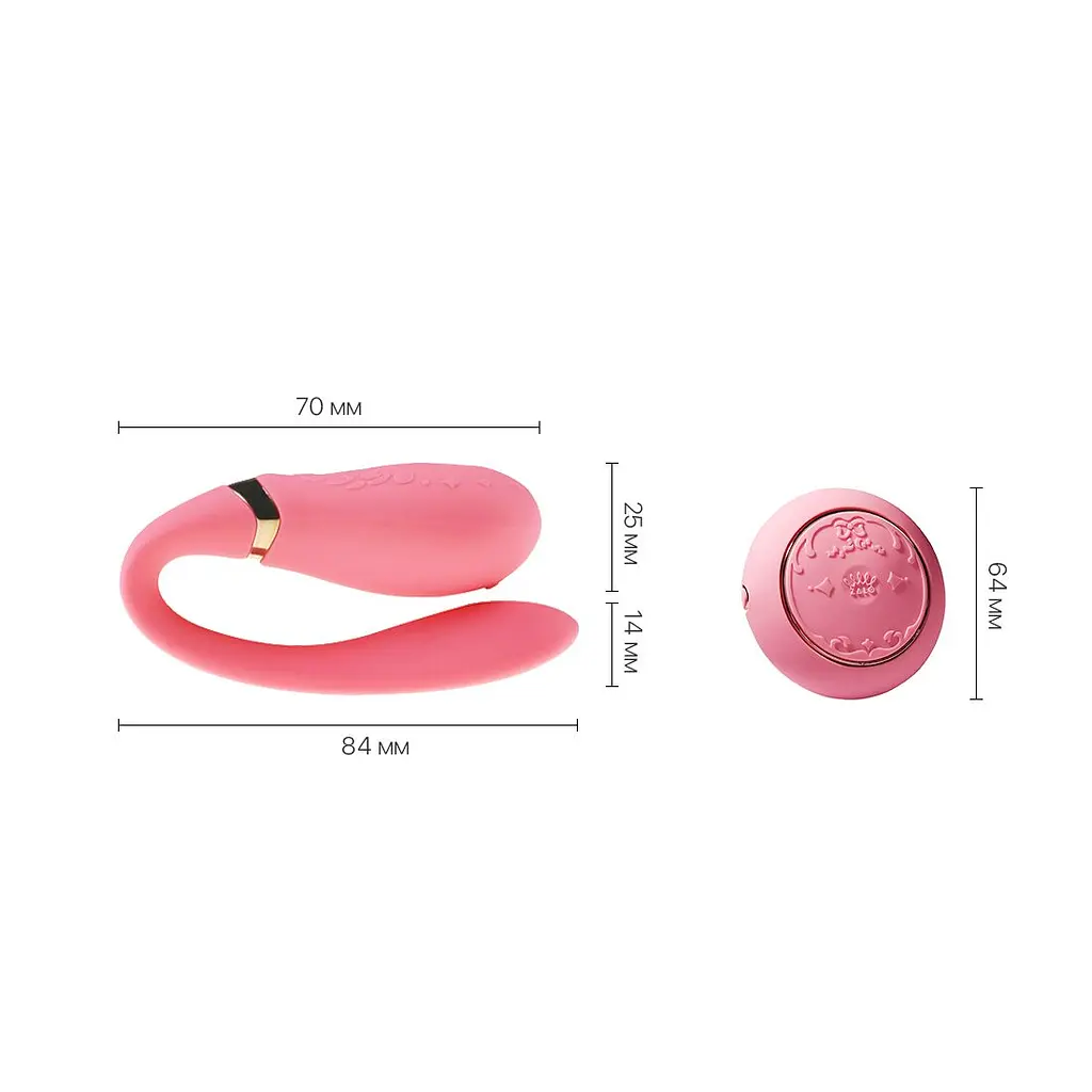 Смартвібратор для пар Zalo Fanfan set Rouge Pink, пульт ДК - фото 3