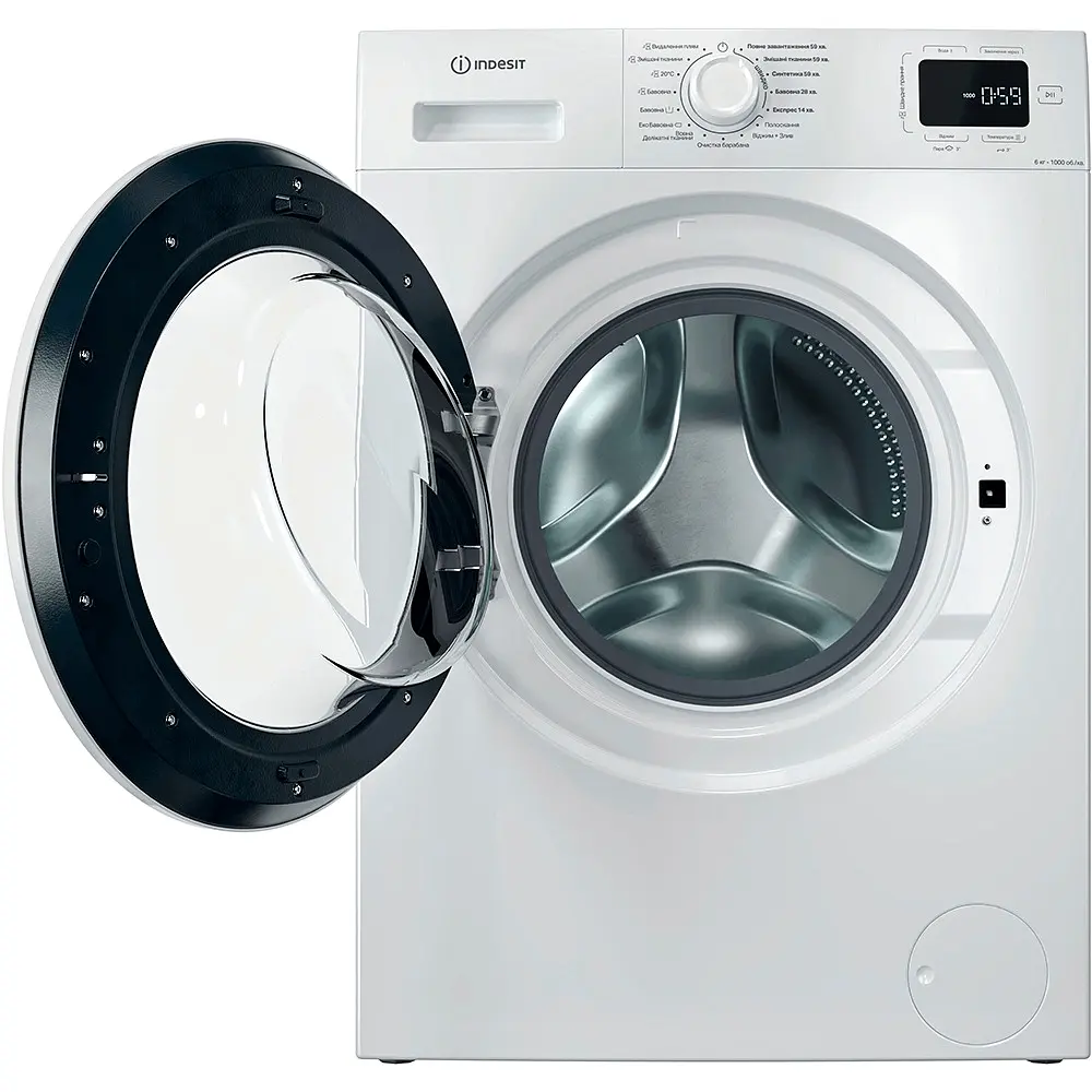 Пральна машина Indesit IM 600 MY TIME UA, White, 6 кг, фронтальна, 15 програм, дисплей, 1000 об/хв, дисплей, пара, інвертор, клас енергоспоживання A+++, 84.5x60x44.6 см - фото 3