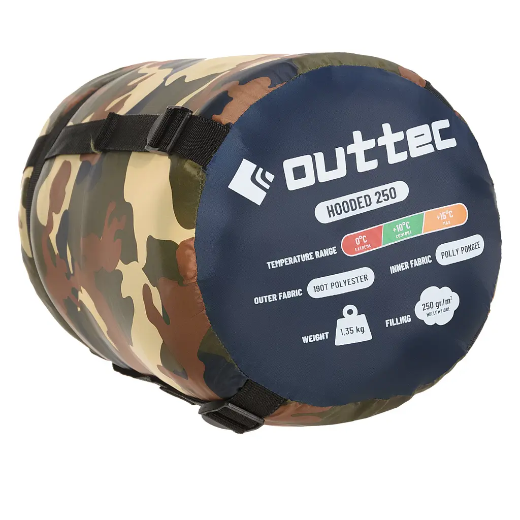 Спальний мішок ковдра Outtec демісезон з капюшоном камуфляж - фото 6
