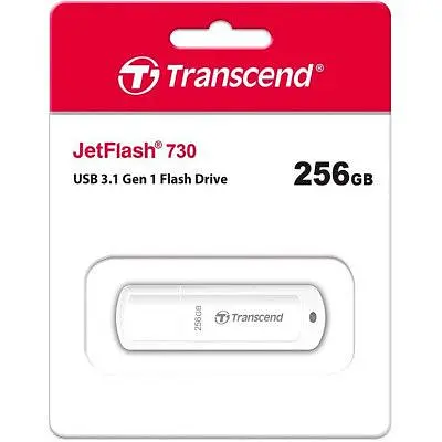 USB флеш накопитель Transcend 256GB JetFlash 730 White USB 3.1 (TS256GJF730) - фото 4