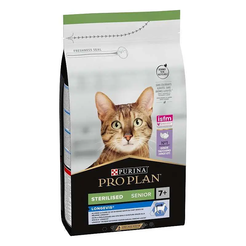 Сухий корм для стерилізованих котів Purina Pro Plan Sterilised Senior 7+ з індичкою 10 кг 12524904 - фото 2