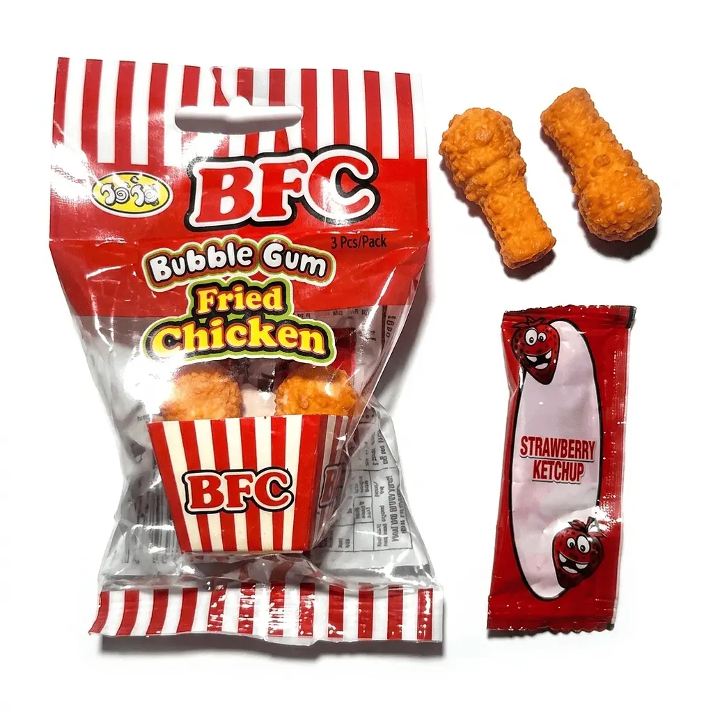 Жувальна гумка American Continental BFC Bubblegum Fried Chicken with Candy Ketchup 21г - фото 2