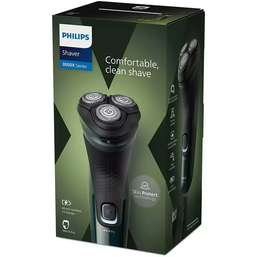 Електробритва Philips Series X3000 X3002/41, темно-зелена - фото 2