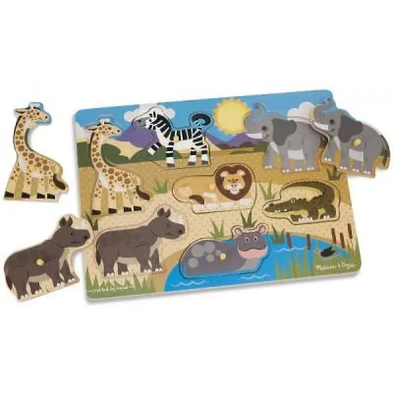 Розвиваюча іграшка Melissa&Doug рамка-вкладиш Сафарі (MD19054) - фото 2