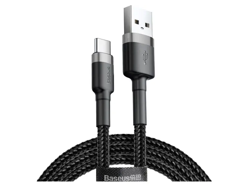 Кабель BASEUS Cable USB Cable Type-C 2A 2M Gray+Black (CATKLF-CG1)