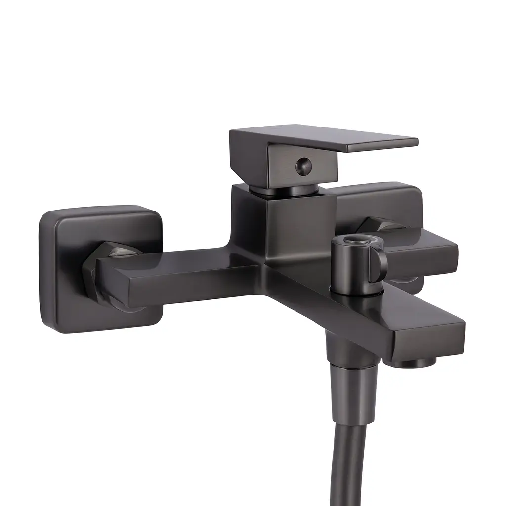 Змішувач для ванни Qtap Gemini (з душовим гарнітуром) QTGEM259GMB45684 Gunmetal Black PVD - фото 3