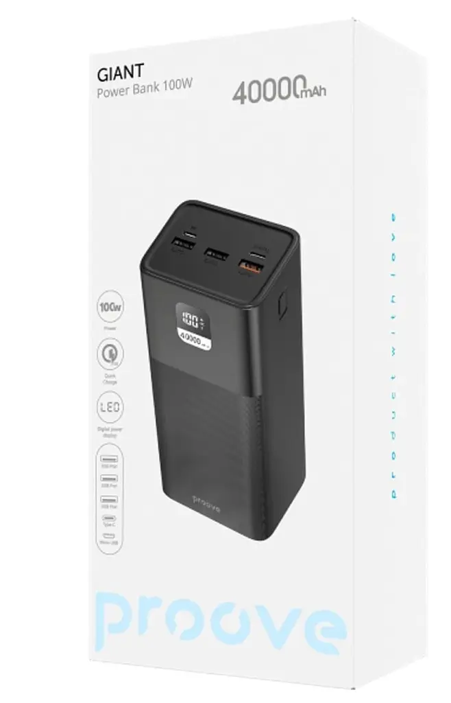 Павербанк Proove Giant Black 40 000 mAh / 100 Вт (PBGI99320001) - фото 4