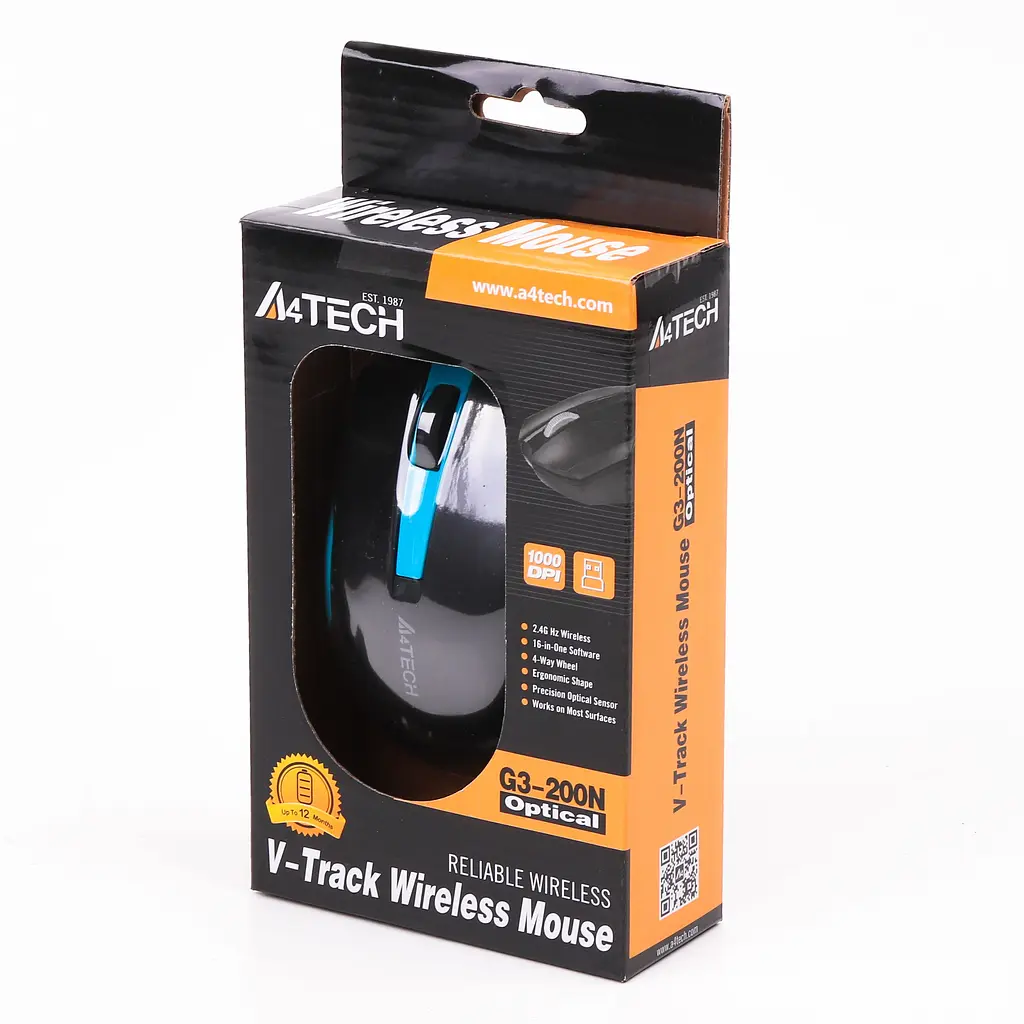Миша A4Tech GG3-200N USB Black/Blue - фото 3