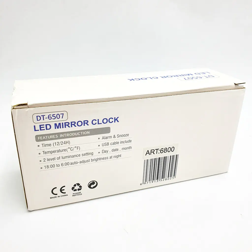 Дзеркальний електронний LED годинник настільний з вигнутим екраном від USB UKC DT-6507 чорний - фото 17