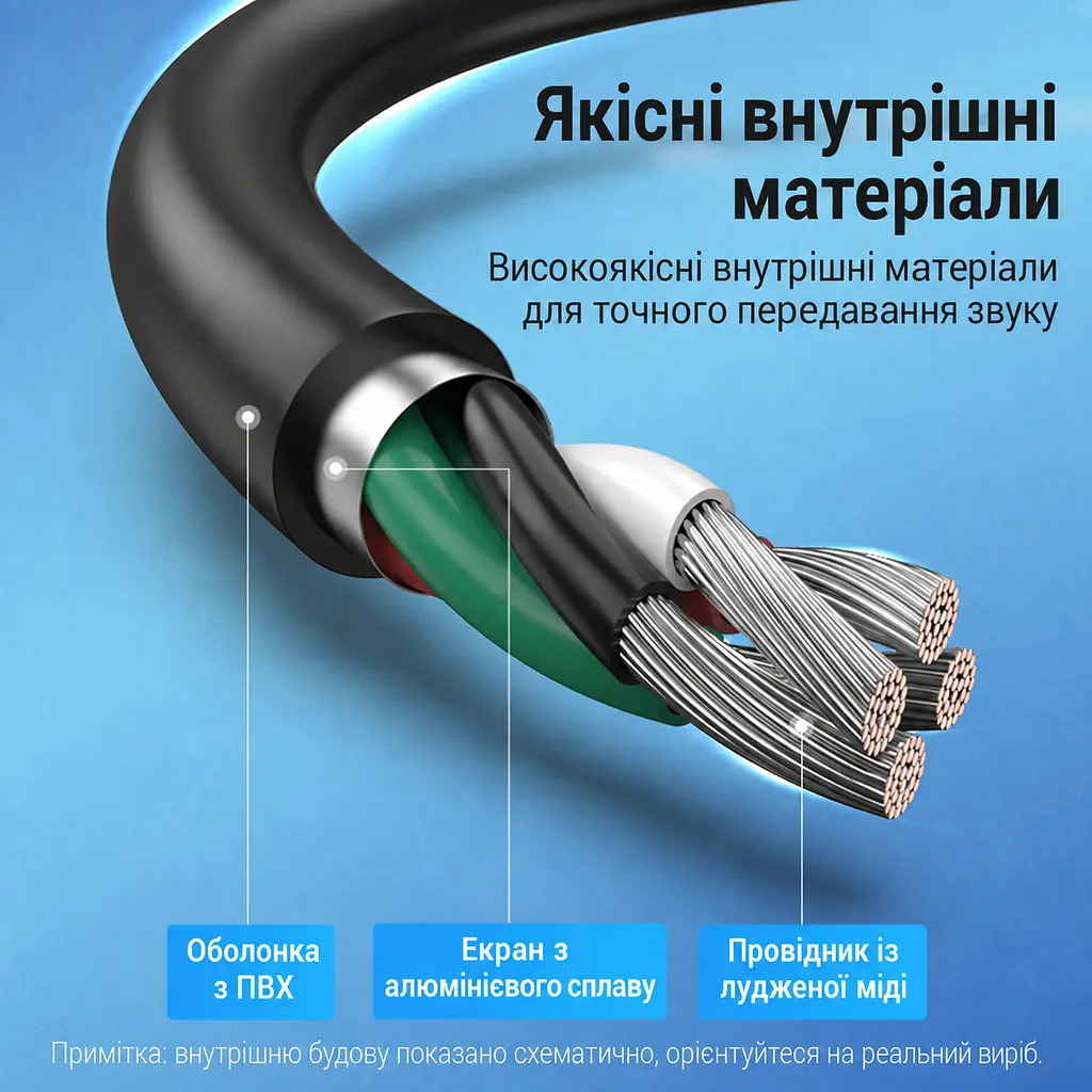 Зовнішня звукова карта Vention аудіоадаптер з підключенням USB-A з окремими гніздами 3,5 мм для навушників і мікрофона Plug & Play чорна (CDYB0) - фото 10