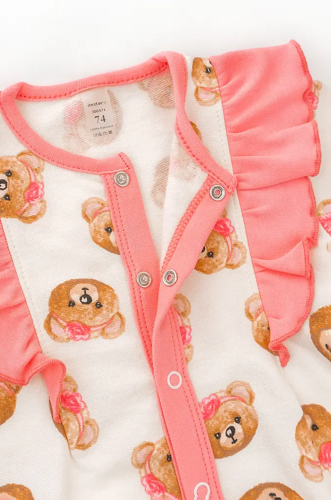 Комбінезон для дівчинки на манжетах з крильцями та пов'язкою Girl Bears з начосом - фото 2