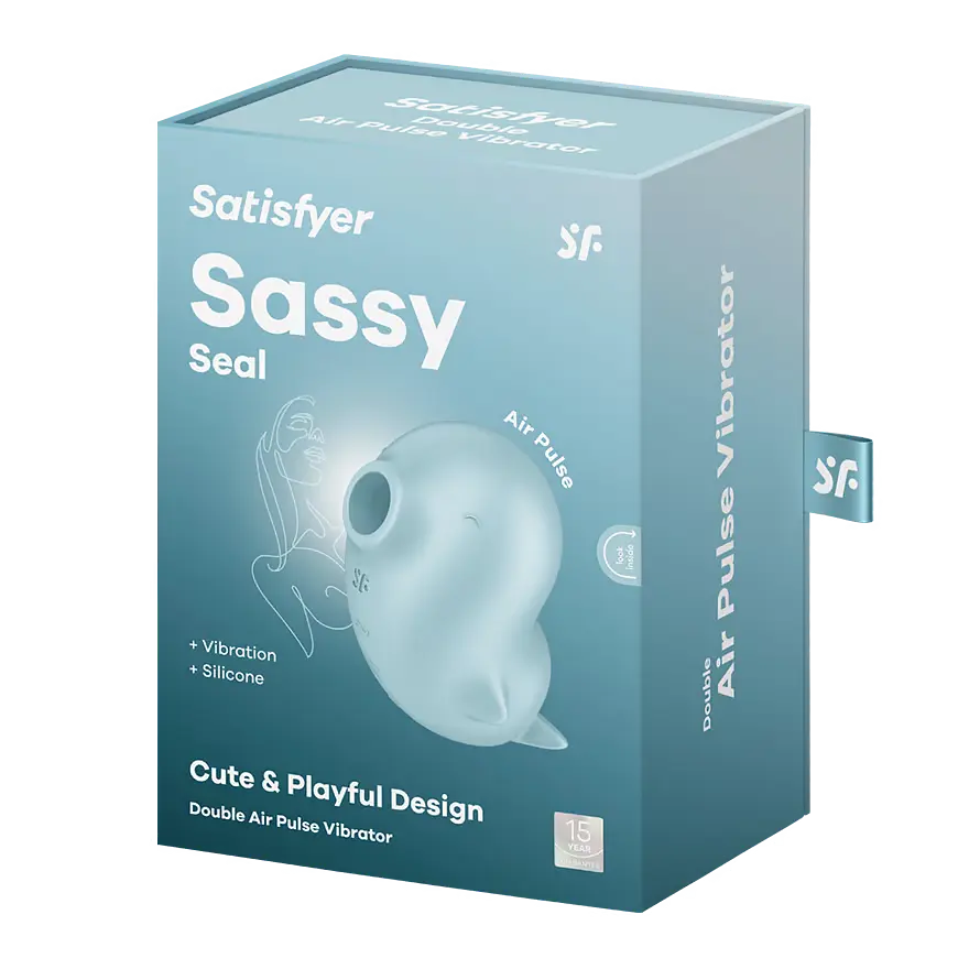 Вакуумный стимулятор клитора с вибрацией Satisfyer Sassy Seal голубой - фото 9