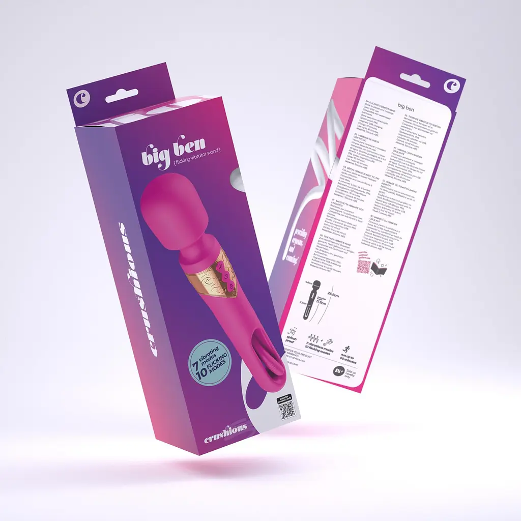 Вибратор Crushious Big Ben 25.9 см (розовый) - фото 19