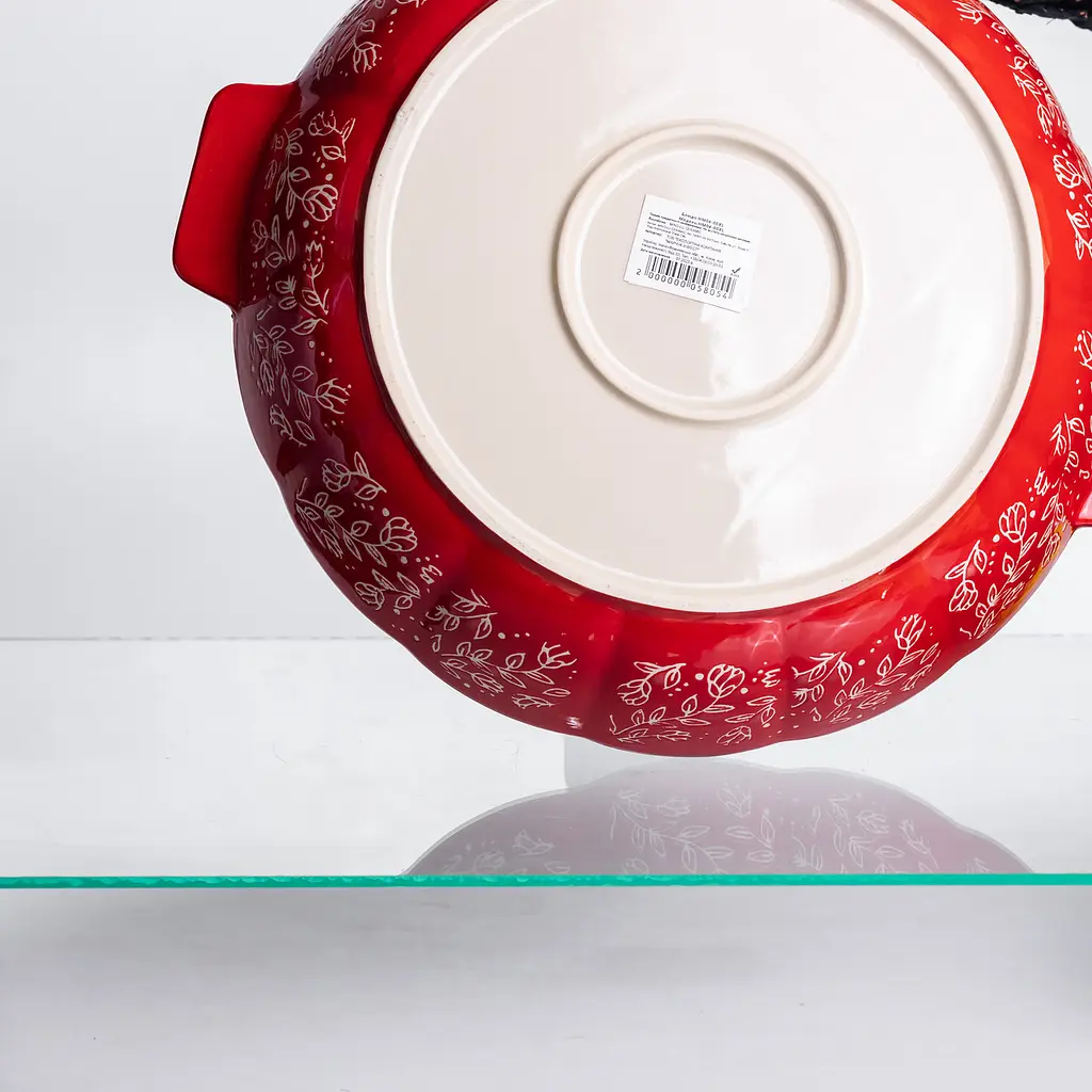 Форма для запекания Vintage Ø30 (см) круглая форма для выпекания в духовке с ручками Красный Yiwu HM04-08 - фото 5