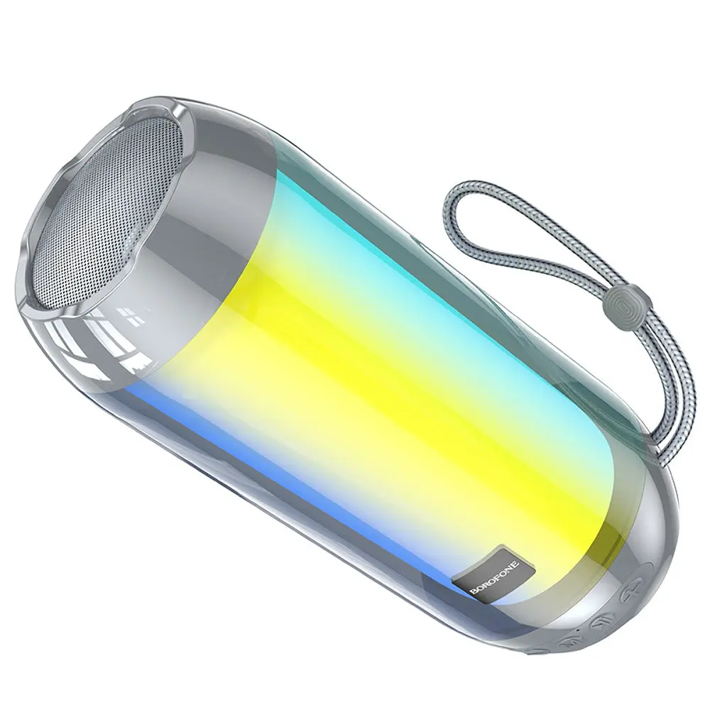 Портативна bluetooth колонка Borofone BR25 з LED підсвічуванням grey - фото 2