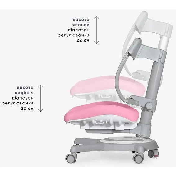 Дитяче крісло Mealux Ergoback Pink KP (Y-1020 PN)  - фото 4