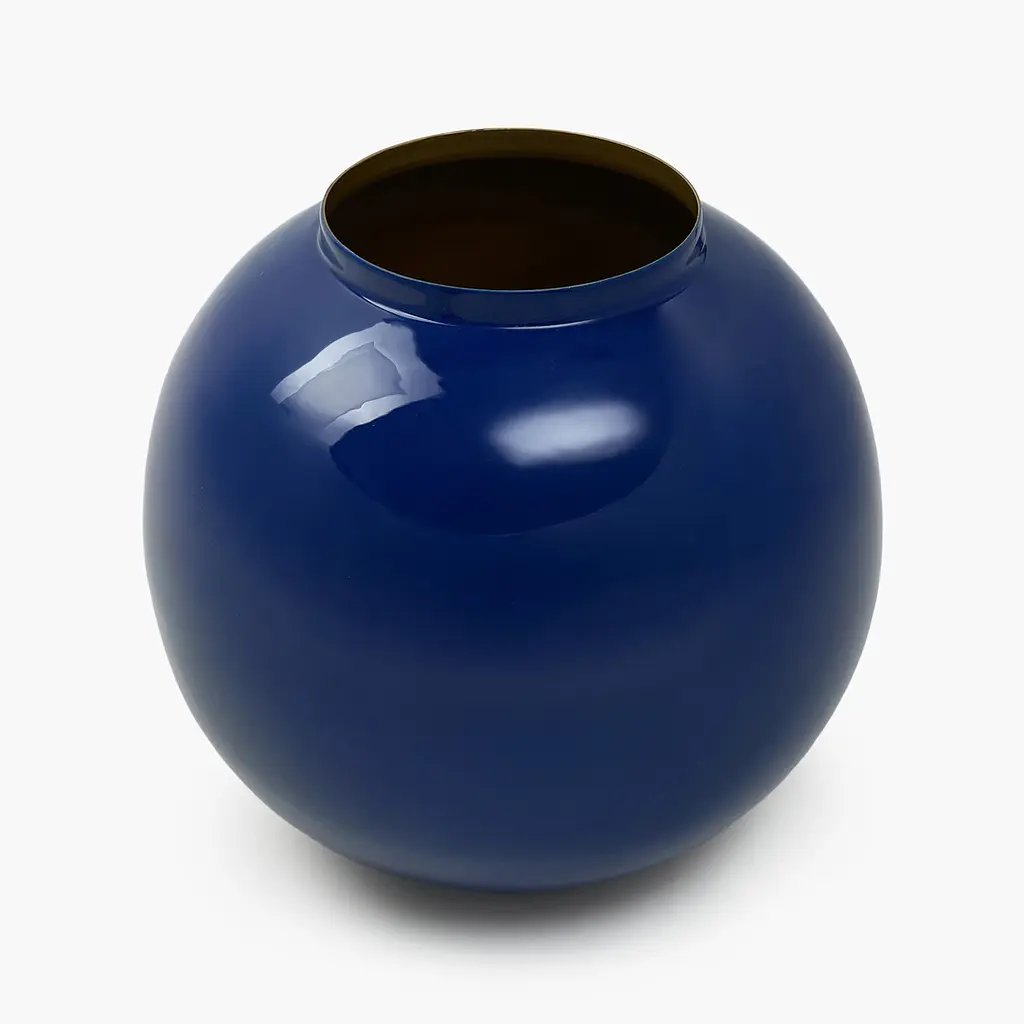 Ваза MBM HOME Элизиум железная глубокий синий - золотой 230х230х210 мм (VB-05 DEEP BLUE/GOLD) - фото 2