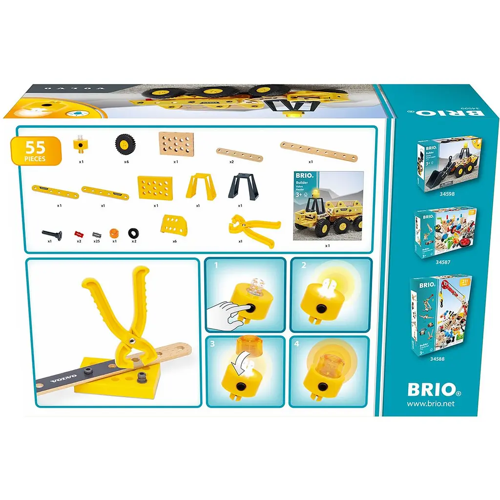 Конструктор Brio Builder Тягач Volvo черно-желтый (34599) - фото 9