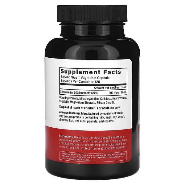 Селен Selenium 200 mcg 120 растительных капсул Force Factor vit0004972 - фото 2