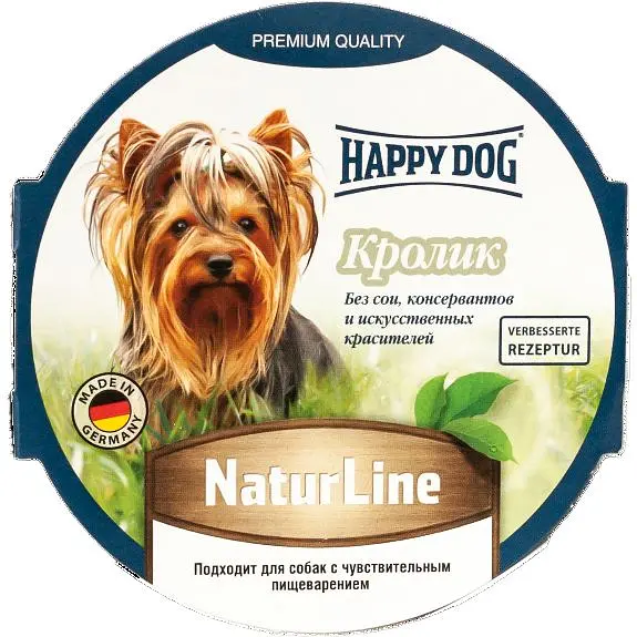 Влажный корм для собак Happy Dog Schale NaturLine Kaninchen паштет с кроликом 85 г (1002723) - фото 2