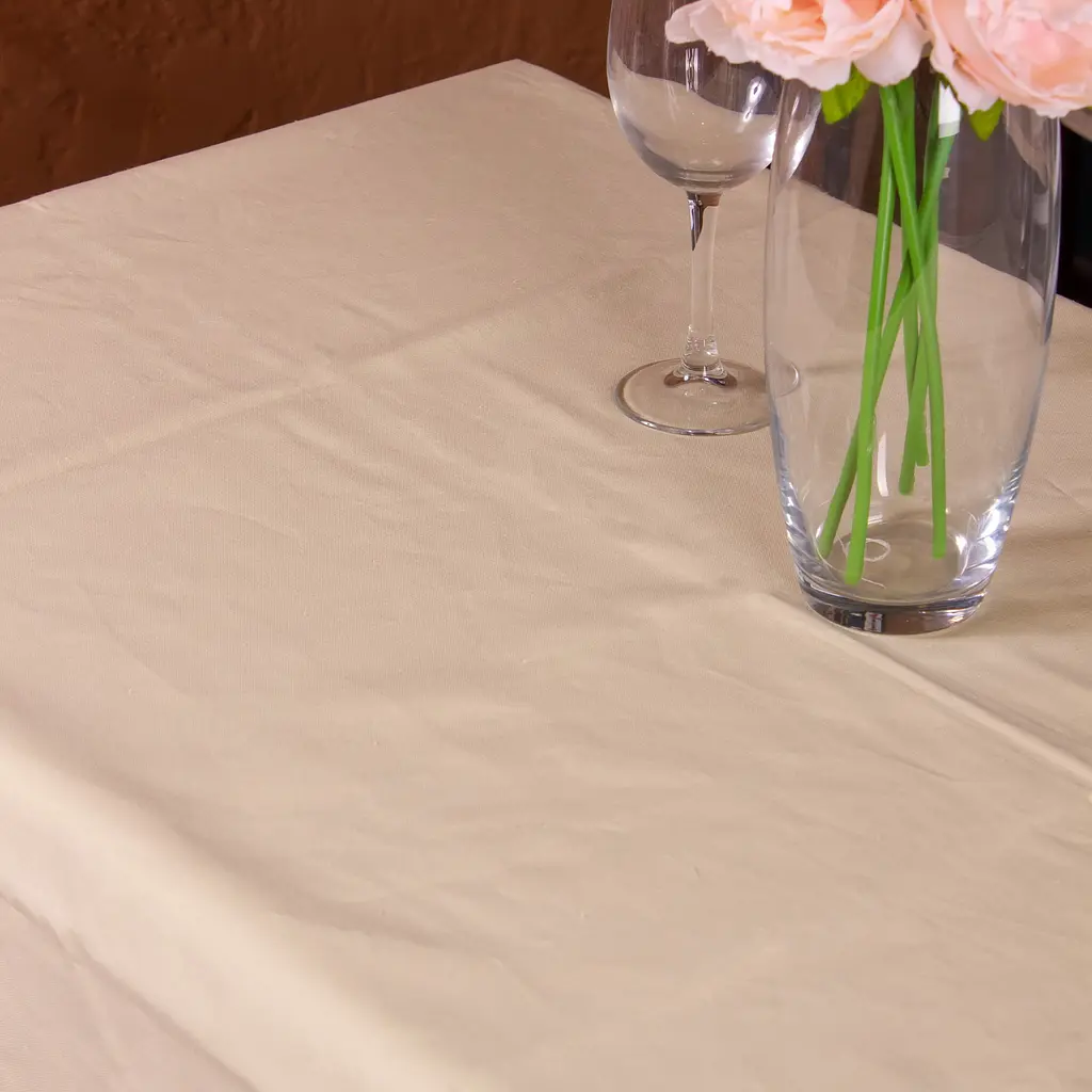 Скатерть MirSon №204 Creamy 130х100 см рогожка кремовая - фото 3