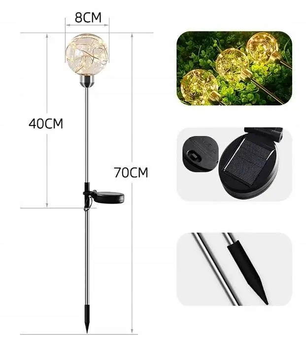 Ліхтарі Sun Lamp на сонячних батареях садові 20LED 2 шт - фото 5