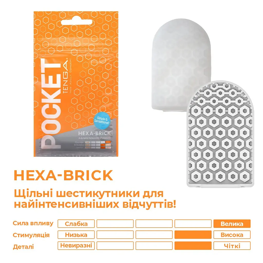 Мастурбатор TENGA Pocket Hexa-Brick - фото 3