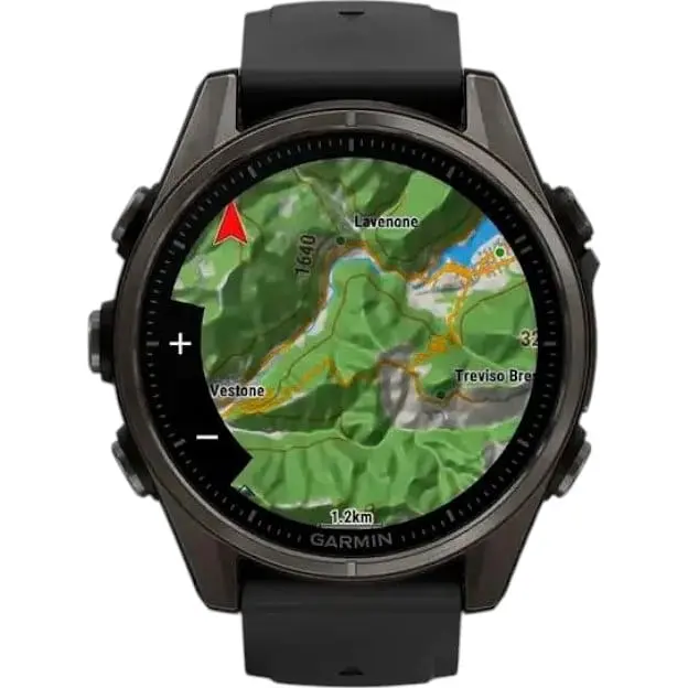 Смарт-часы Garmin Fenix 8 Amoled Sapphire Carbon Gray DLC Tit. w. Black/Pebble Gray S. Band 43 mm (010-02903-20) - фото 4