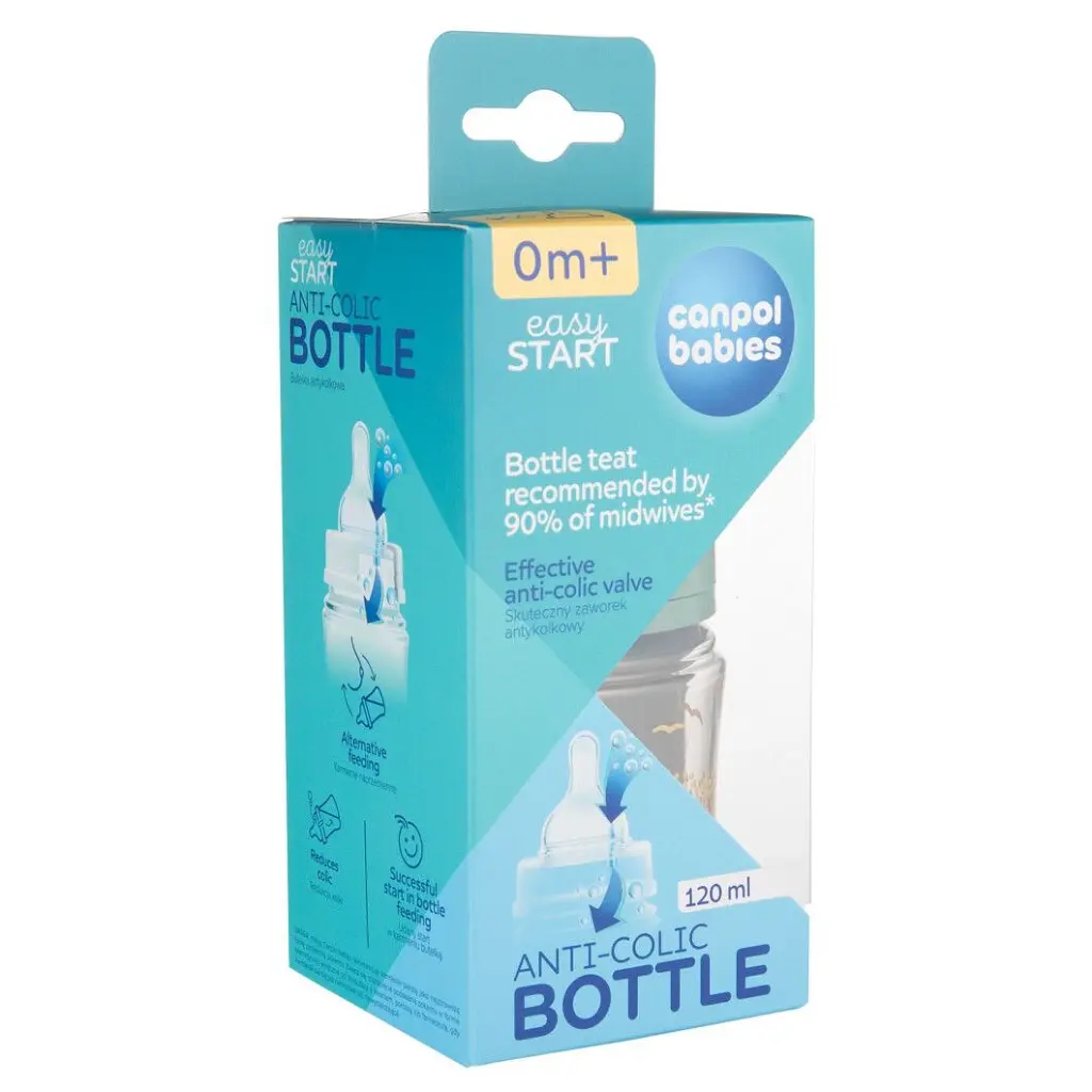 Пляшечка для годування Canpol babies Easystart MOUNTAINS антиколікова з широким отвором 120 мл зелена (35/242_gre) - фото 3