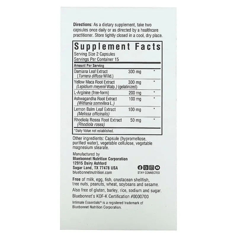 Комплекс для женщин Bluebonnet Nutrition Intimate Essentials For Her Sexual Response And Libido Boost 30 капсул - фото 3