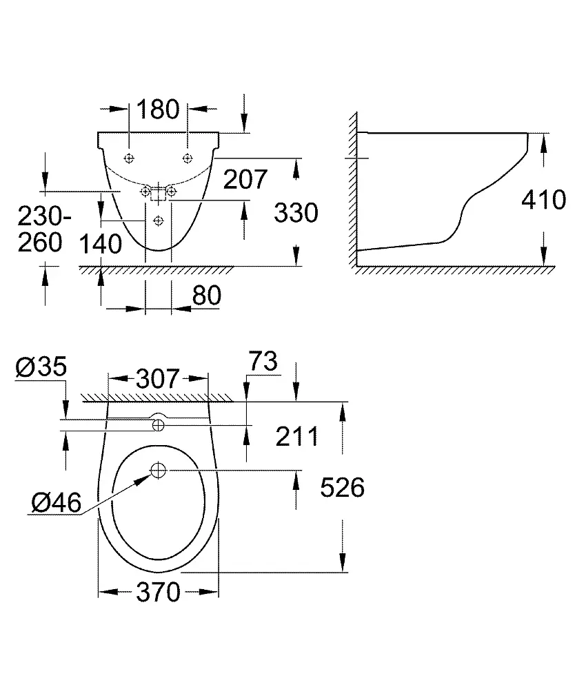 Біде підвісне Grohe Bau Ceramic 39433000, Білий - фото 6