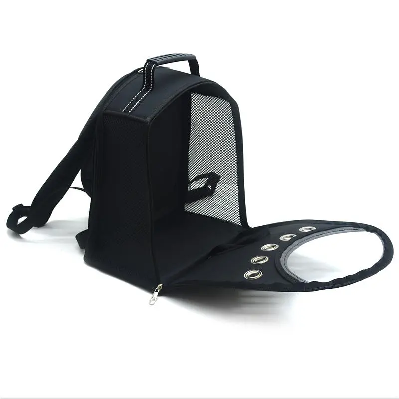 Рюкзак для переноски кошек и собак Zoo-hunt Лоренс черный №1 21х32х35 см - фото 6