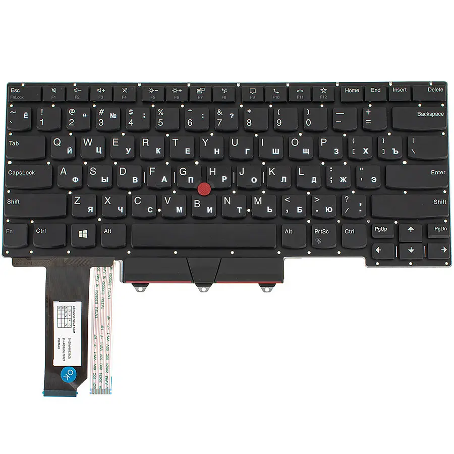 Клавіатура для ноутбука LENOVO (ThinkPad: E14 2Gen 2020) rus, black, без кадру - фото 2