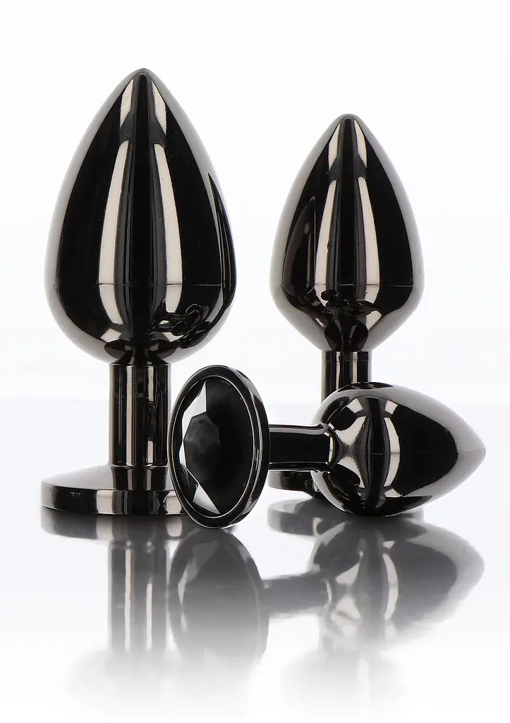 Анальна пробка Taboom Butt Plug With Diamond Jewel L, 9.5 см (чорний) - фото 3