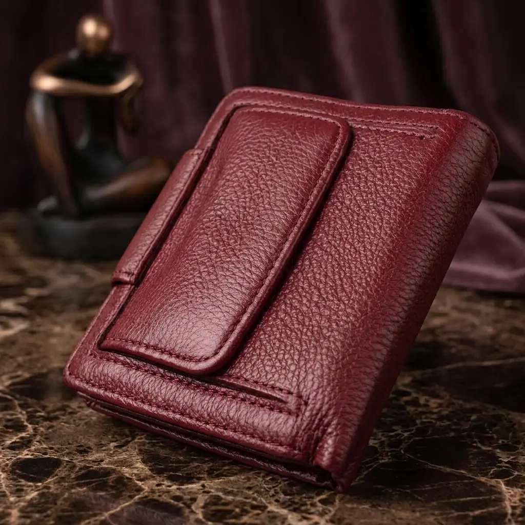 Жіночий гаманець вертикального типу із натуральної шкіри ST Leather 22452 бордовий - фото 4