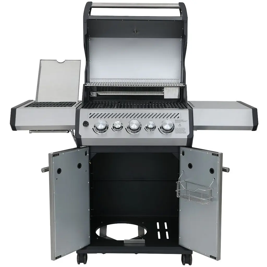 Газовый гриль Santos S-318 Black с боковой и задней горелкой черный (900273) - фото 4