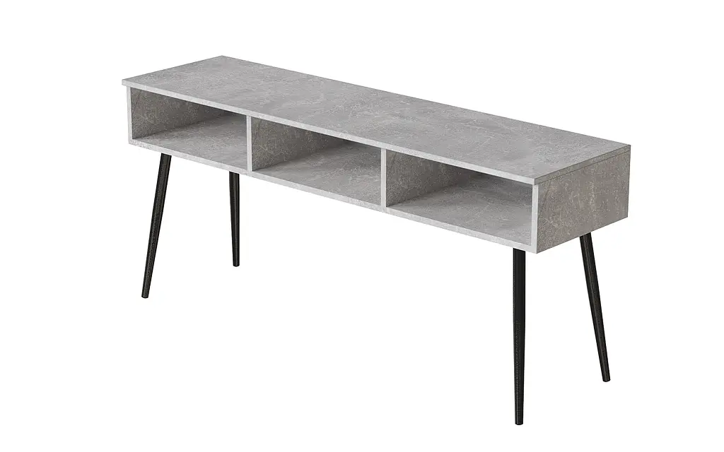 Тумба под телевизор Кентукки Ferrum-decor 45x139x38 Черный металл ДСП Бетон 16 мм (FRD-106727) - фото 6