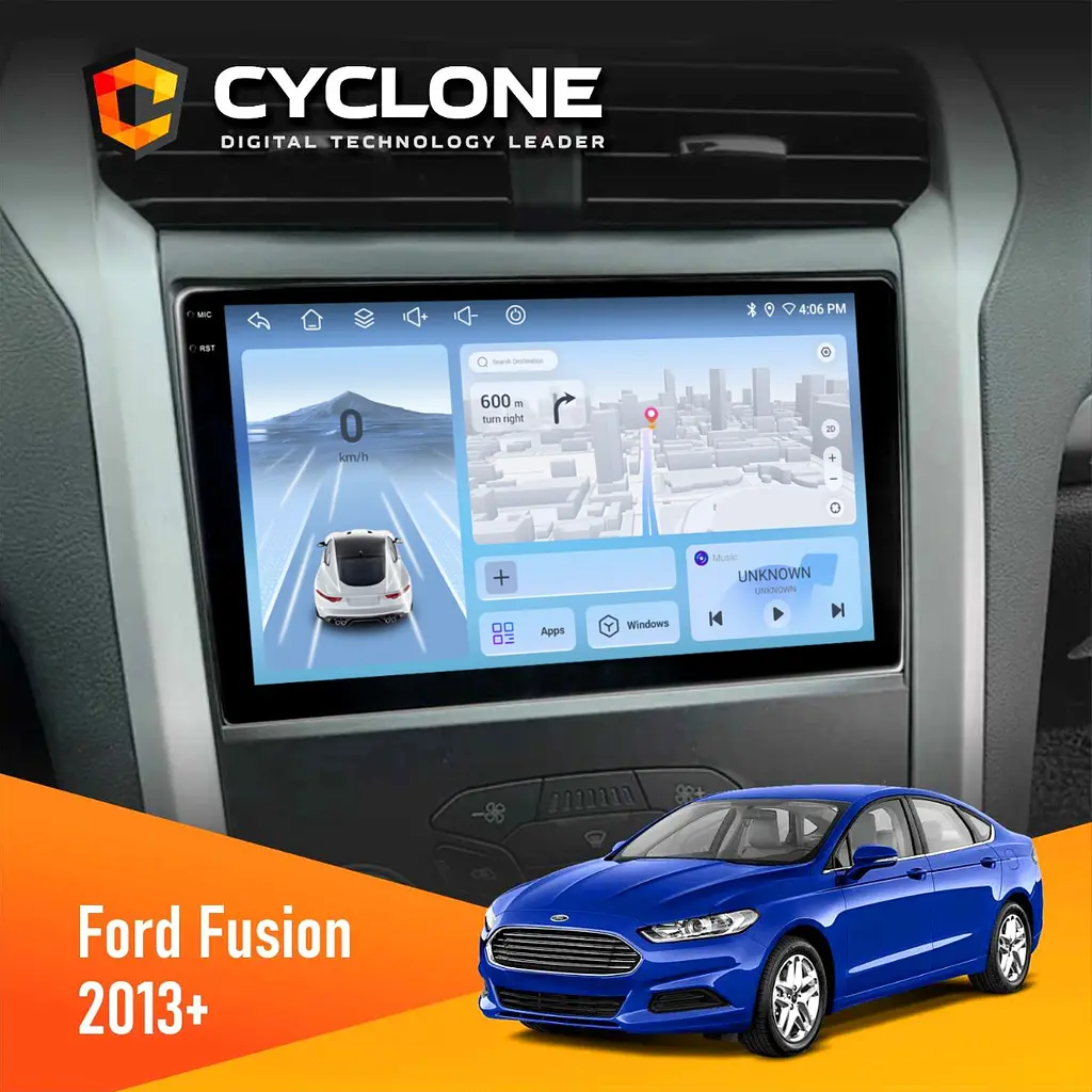 Штатна магнітола Ford Fusion 2013+ Cyclone C9-012 4x64, DSP, 4G Cyclone (НФ-00007836)