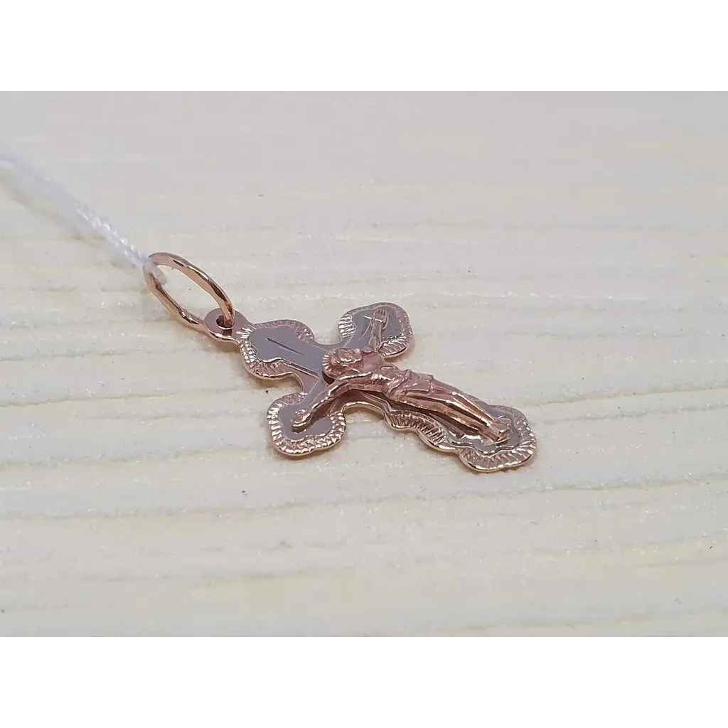 Золотий хрестик Харківська ювелірна фабрика. Розп'яття Христа. 118-А - фото 2