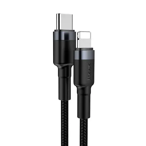 PD Кабель Baseus Cafule Cable Type-C to iP PD 20W 1m сірий+чорний CATLKLF-G1 - фото 4