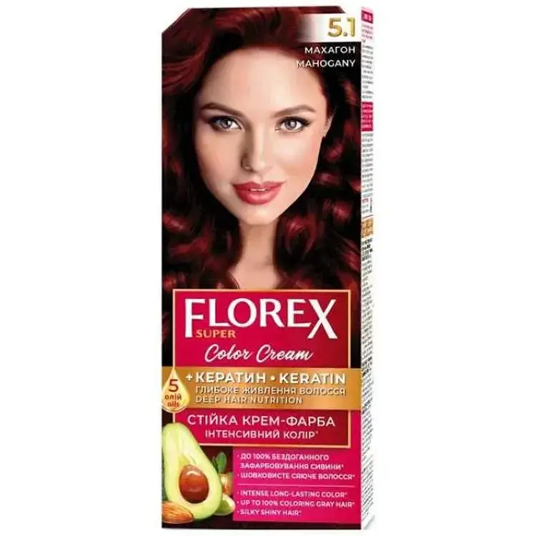 Крем-фарба Florex Махагон КЕРАТИН 5.1