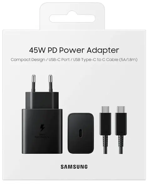 Сітчастий зарядний пристрій Samsung 45W Compact Power Adapter EP-T4511XBEGEU Black (6982747) - фото 4