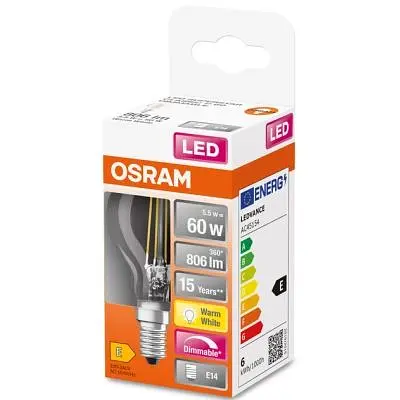 Лампочка Osram LED CL P60 DIM 6,5W/827 230V FIL E14 10x1 (4058075447875) - фото 4